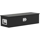 HOMCOM Werkzeugbox Aluminium 99 x 33 x 25,4 cm Werkzeugkoffer mit Metallschließen Tragegriff...