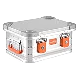 Alubox Alukiste abschließbar E18 - Premium Aluminium Lagerbox 18 Liter - Deckel mit Aluminium...