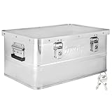 Trucky Aluminium Box mit Deckel Silber Alu Kiste Box Alukiste 50 Liter Transportbox Metallbox Alu...