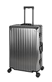 Travelhouse 100% Aluminium Reisekoffer Tokyo - Graphit L-72cm Hartschalenkoffer Reisetrolley 2X TSA...