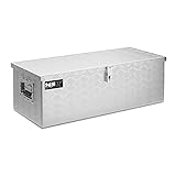 MSW Alubox abschließbar Werkzeugkasten ATB-765 Deichselbox 48 L Transportbox Metallbox mit Deckel...