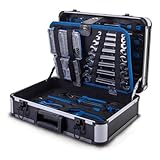 Scheppach TB225 Aluminium Werkzeugkoffer gefüllt 235-tlg Werkzeug Set | Werkstattkoffer bestückt...