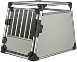 TRIXIE Hunde-Transportbox Aluminium in silber – M: 55 × 62 × 73 cm, stabile und geräuscharme...