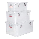 STIER Alubox Set, Aluminiumbox 50L 85L und 135L, stapelbare Transportkisten, Staub- und...