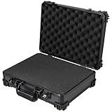 HMF 15502-02 Transportkoffer mit Rasterschaumstoff, Universalkoffer | 39 x 29 x 12 cm | Schwarz