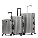 ROYAL SWISS ® 3 Luxus-Koffer, 4 Räder, TSA-Schloss, Teleskopgriff, verstellbar · Koffer mit...