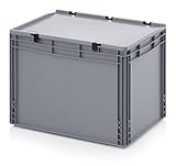 Auer Packaging Eurobehälter-Eurobox 60 x 40 x 43,5 cm mit Scharnierdeckel inkl. Zollstock - große...