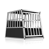 CADOCA® Hundetransportbox Aluminium Hundebox Kofferraum robust verschließbar trapezförmig L...