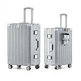 yuweijie Alu-Rahmen Groß Koffer mit 4 Rollen · Hartschalen in 100% PC mit Getränkehalter ·...