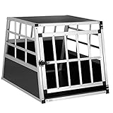 CADOCA® Hundetransportbox Aluminium Hundebox Kofferraum robust verschließbar trapezförmig M...