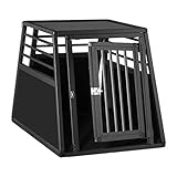 Relaxdays Hundebox Auto, Hundetransportbox für Kofferraum, abgeschrägt, Alu Hundekäfig, HBT 68 x...