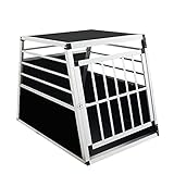 Thanaddo Alu Hunde Autotransportbox – Auto Hundebox robust & pflegeleicht – Gittertür...