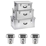 Enders Alubox 47 L + 80 L + 130 L mit 3x Schloss Set - Aluminium Box 1 mm Wandstärke,...