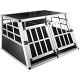 Petigi Hundebox Hundetransportbox Auto Alu Hunde Transportbox Aluminium Kofferraum Transport Box...