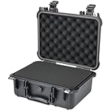 HMF ODK100 Outdoor-Fotokoffer, Transportkoffer mit Rasterschaumstoff | 34 x 29,5 x 15,5 cm