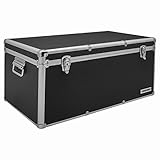 Aluminium-Rahmenkoffer Transport-Box, Koffer in Schwarz mit 82 Liter Volumen