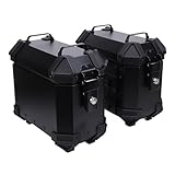 aqxreight 1 Paar Motorrad-Seitenkoffer mit Sicherheitsschloss und Griff, 18 L, Aluminiumlegierung,...
