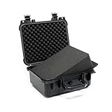 Wiltec Universalkoffer 35x29,5x15 cm schwarz, Schutzkoffer wasserdicht mit Druckausgleichsventil &...
