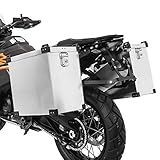 Bagtecs Alukoffer Set 40l + Haltesatz 18mm für Motorrad - Seitenkoffer-Set mit 2x Aluminium Koffer...