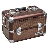 anndora Beauty Case Alu Kosmetikkoffer Schminkkoffer Werkzeugkoffer - Braun Karo