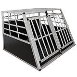 Juskys Alu Hundetransportbox XL - 96 × 91 × 70 cm — Auto Hundebox robust & pflegeleicht — 2...