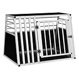 EUGAD Hundebox Auto Kofferraum, Aluminium Hundetransportbox für große mittlere Hunde 92x65x66cm...